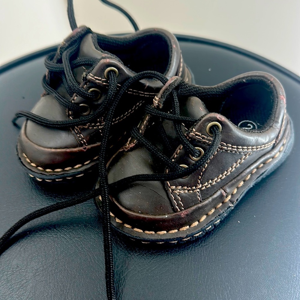 Baby boys brown leather dress shoes size 2‎ kid connection